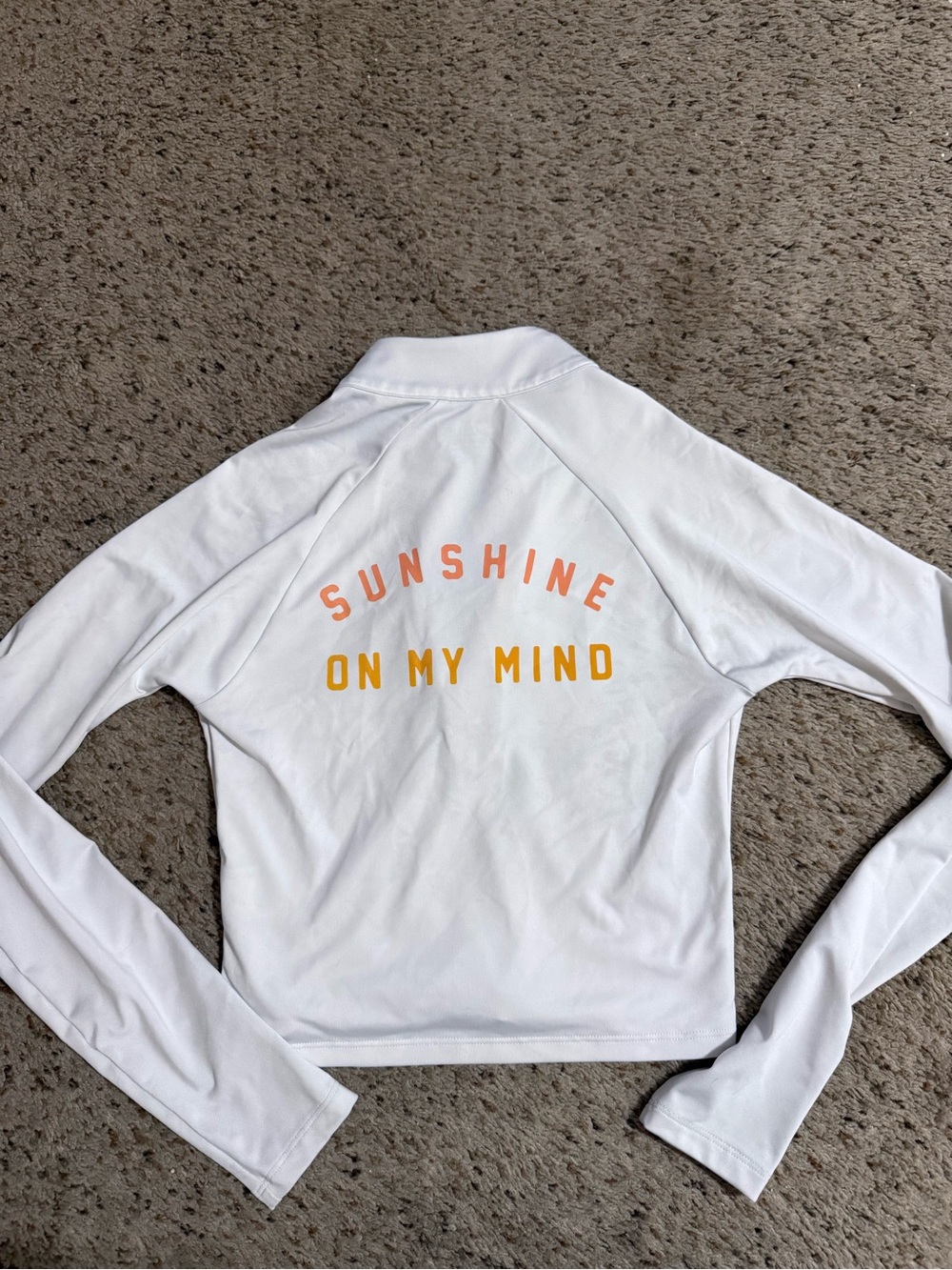 Pink Victoria’s Secret Sunshine on My Mind Half-Zip Pullover with Yellow Zipper